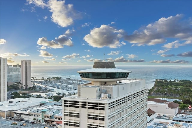 property view of water with a city view