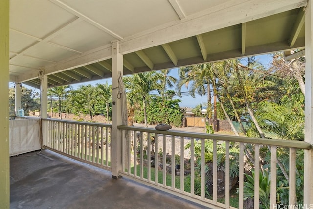 view of patio with a balcony