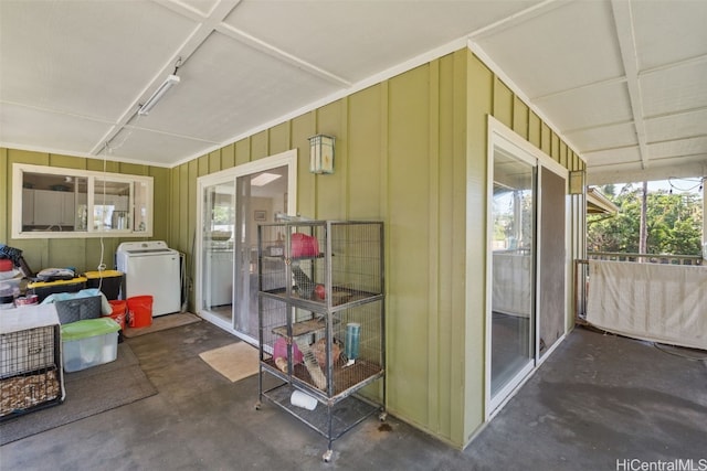 storage area featuring washer / dryer