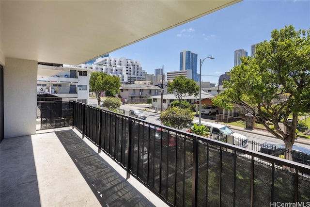 balcony with a view of city