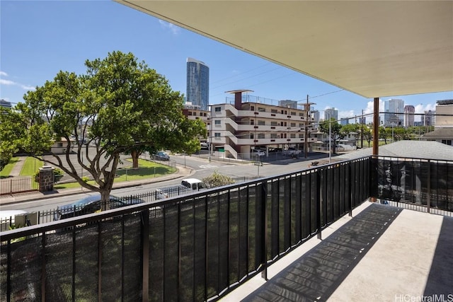 balcony with a view of city