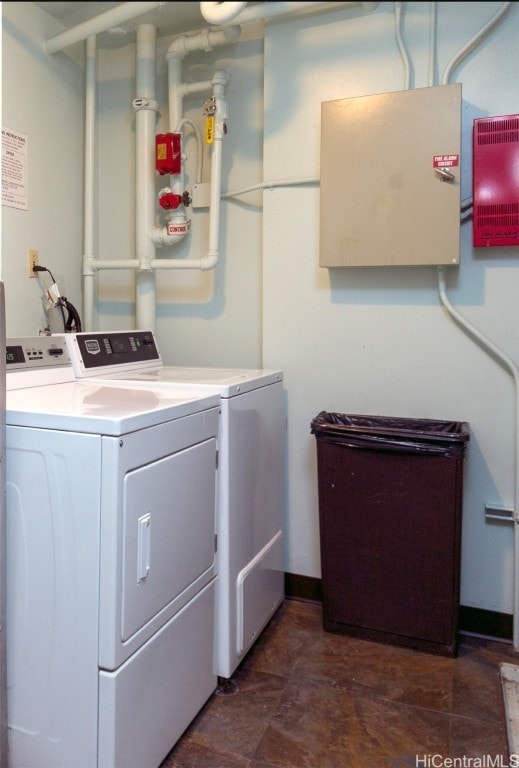 laundry area featuring washer and dryer