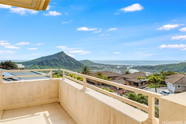 balcony with a mountain view