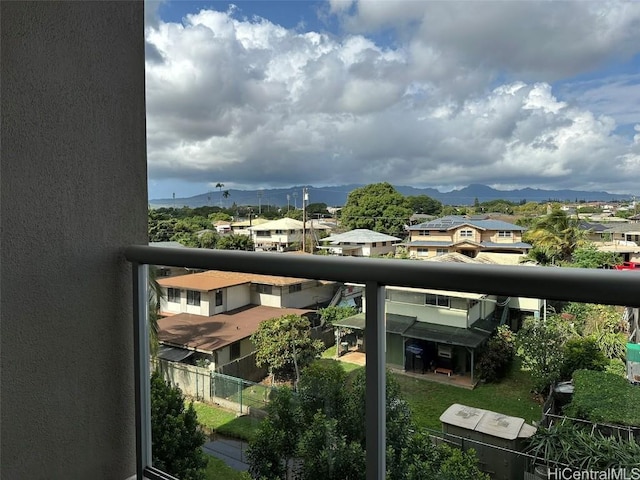 balcony with a mountain view