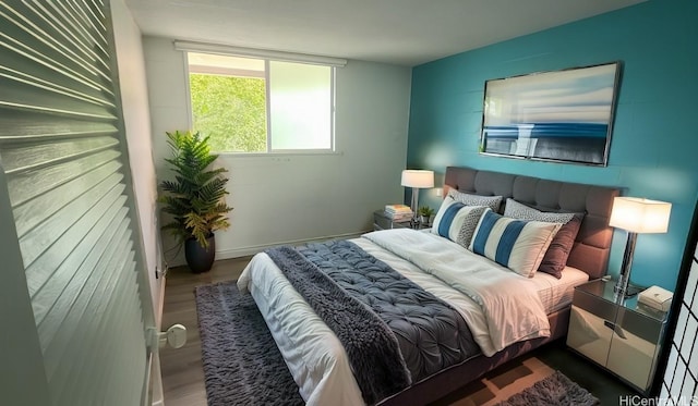 bedroom featuring wood-type flooring