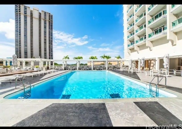 view of pool with a patio