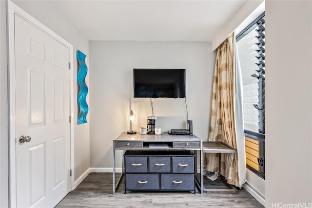 interior space featuring dark wood-type flooring