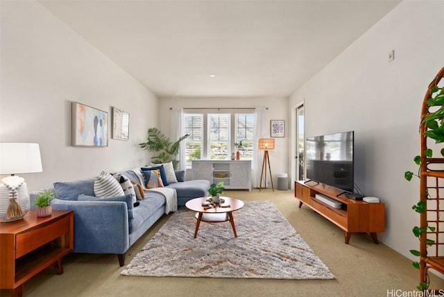 living room with carpet