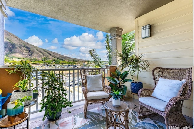 balcony with a mountain view