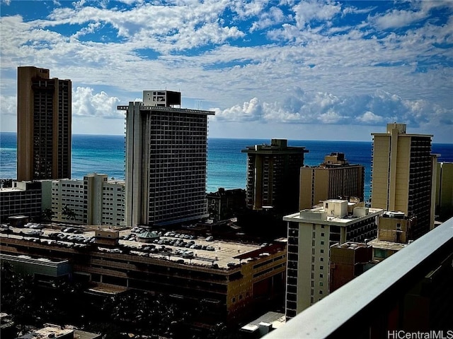 property's view of city with a water view