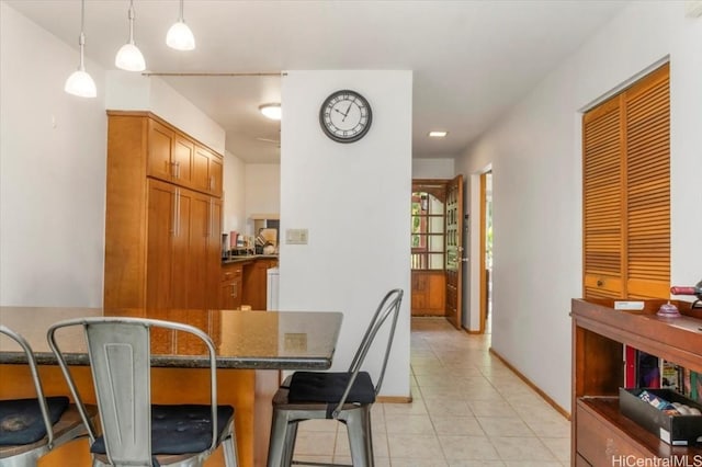 view of tiled dining area