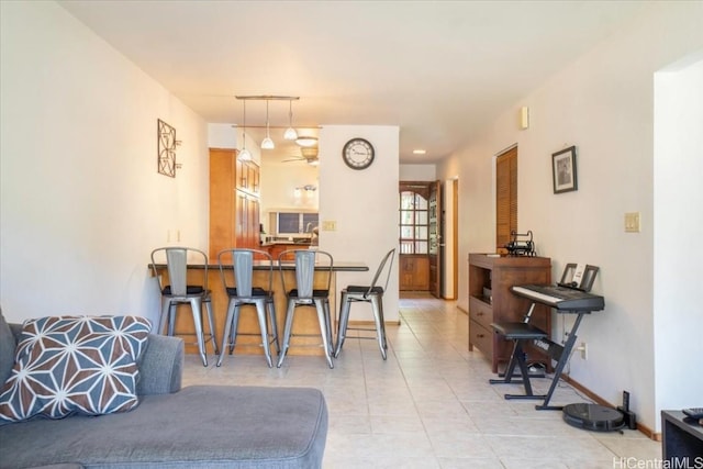 view of tiled dining space