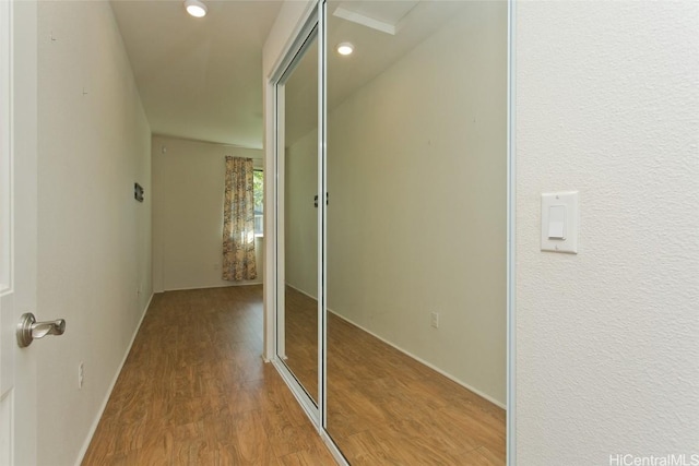 hall featuring light hardwood / wood-style floors