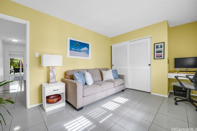 view of tiled living room