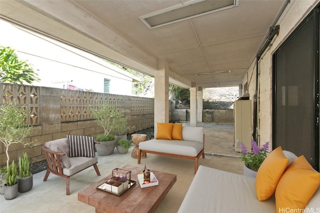 view of patio featuring outdoor lounge area