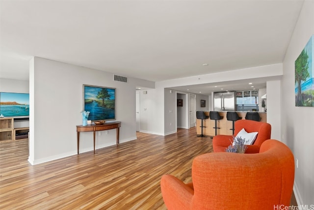 living room featuring hardwood / wood-style flooring