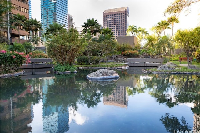 view of water feature