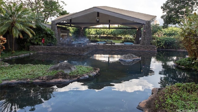 view of swimming pool with a gazebo