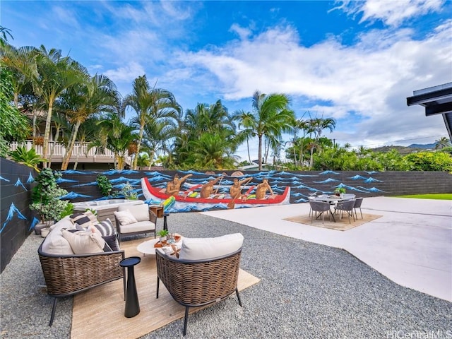 view of patio / terrace with an outdoor living space