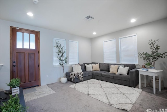 view of carpeted living room