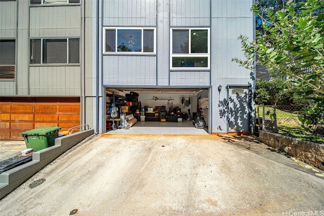 view of garage