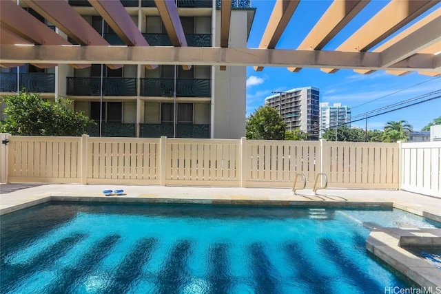 view of pool featuring a pergola