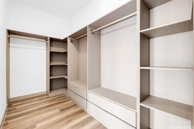 spacious closet with hardwood / wood-style floors