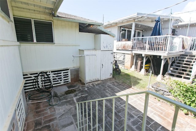 exterior space featuring stairs