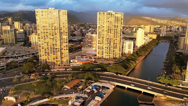 view of city with a water view