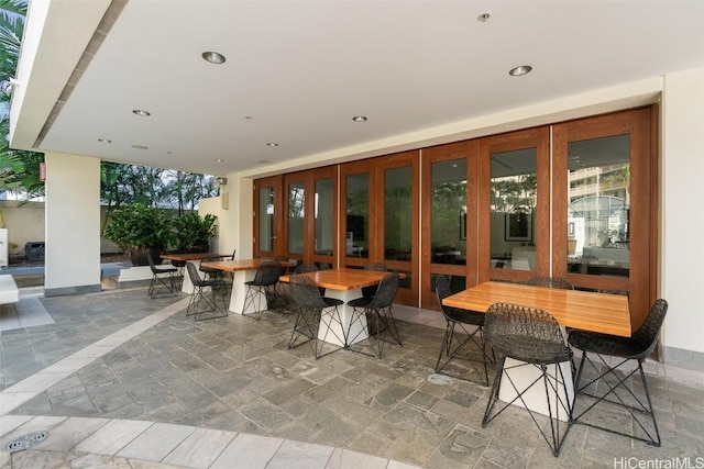 view of patio / terrace featuring french doors