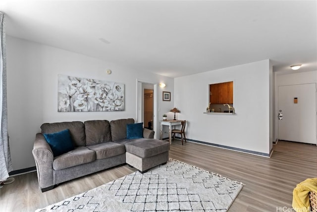 living room featuring hardwood / wood-style flooring