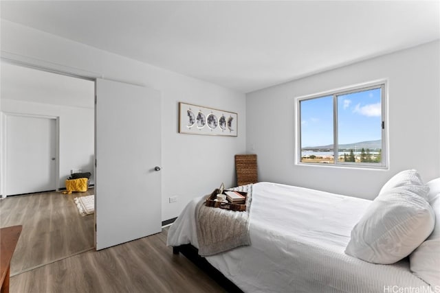 bedroom featuring hardwood / wood-style flooring