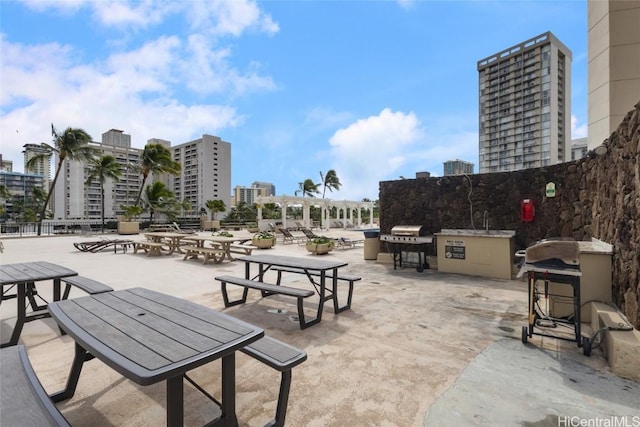 view of patio featuring grilling area