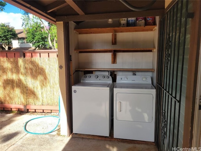 washroom featuring separate washer and dryer