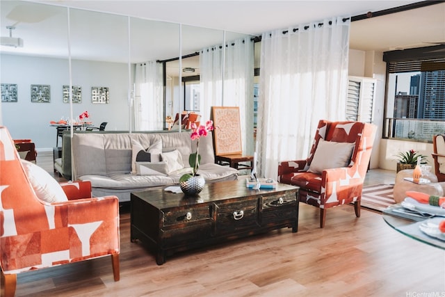 583 Kamoku St Unit 1907, Honolulu, HI 96826 - living area with wood finished floors
