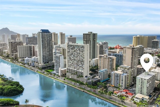 view of city featuring a water view