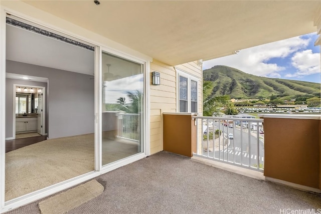 balcony with a mountain view