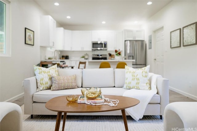 living room featuring hardwood / wood-style flooring