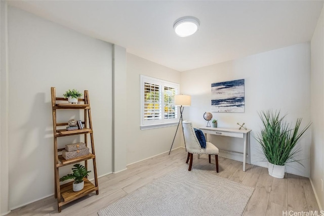 office featuring light wood-type flooring