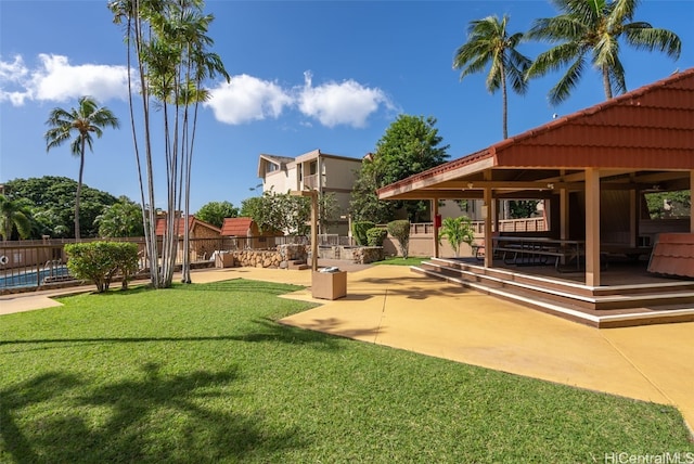 view of yard with a patio