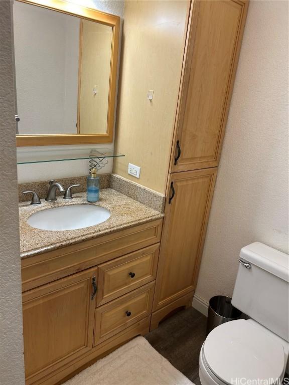 bathroom with vanity and toilet