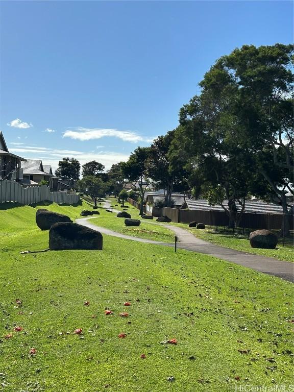 surrounding community featuring a lawn