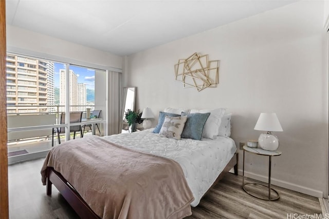 bedroom featuring hardwood / wood-style flooring