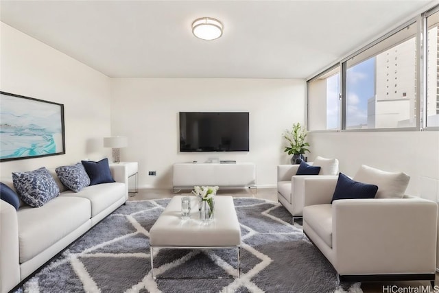 living room with plenty of natural light