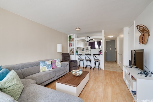 living room with light wood-type flooring