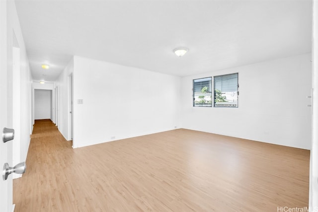 empty room featuring light wood-type flooring