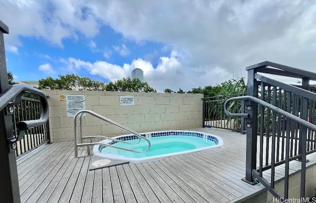1717 Ala Wai Blvd Unit 505, Honolulu, HI 96815 - view of swimming pool featuring a community hot tub and a deck