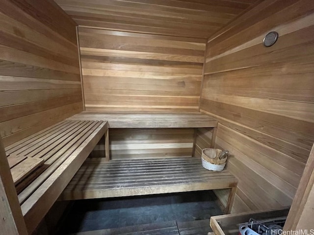 1717 Ala Wai Blvd Unit 505, Honolulu, HI 96815 - sauna / steam room featuring wood walls and wooden ceiling