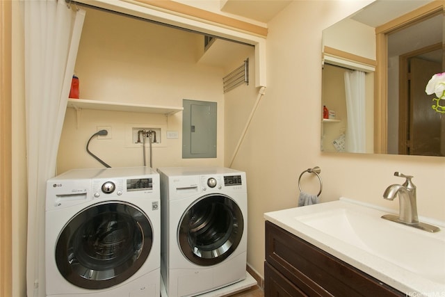 1717 Ala Wai Blvd Unit 505, Honolulu, HI 96815 - laundry area featuring electric panel and washer and dryer