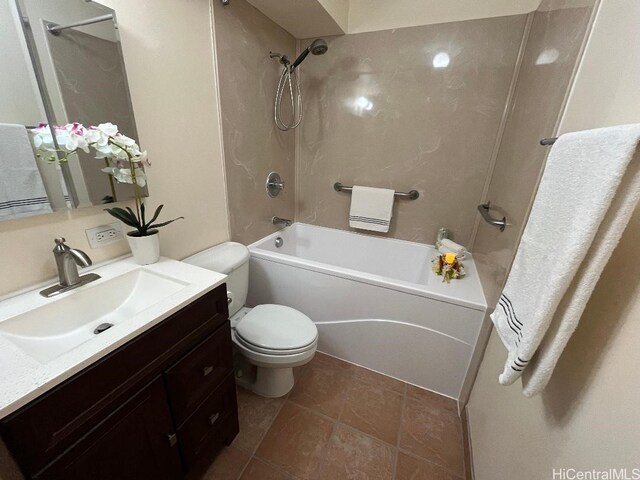 1717 Ala Wai Blvd Unit 505, Honolulu, HI 96815 - bathroom featuring vanity, shower / bath combination, and tile patterned floors